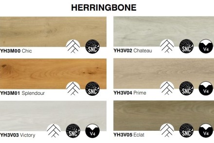 YH3V02 Chateau Salag SPC Herringbone влагостойкий ламинат в планках 600x150x5мм (Салаг Шато ) замковый