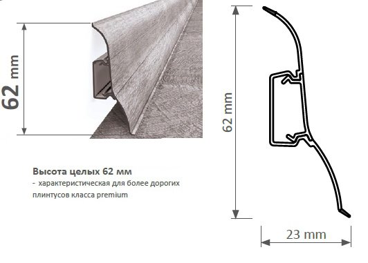 Плинтус Korner Perfecta 62 мм длина 2,5м