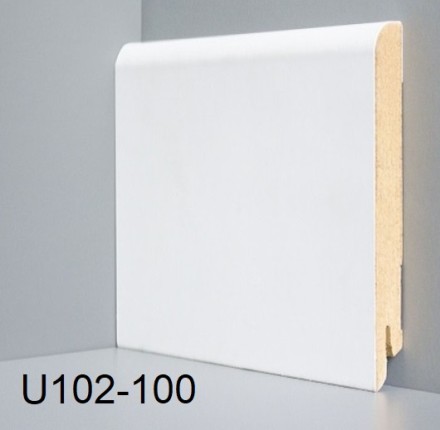 DEARTIO MDF U 102 плинтус Деартио МДФ прямой белый ровный