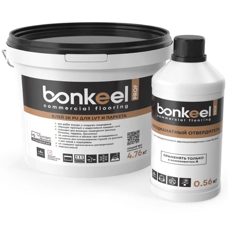 Bonkeel Prof 2K PU клей для LVT и паркета Бонкил Проф 2К ПУ Bonkeel Prof 2K PU клей для LVT и паркета Бонкил Проф 2К ПУ