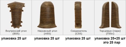 Плинтус ИДЕАЛ КОМФОРТ 55 с кабель каналом 251 Ясень