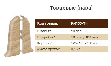 Фурнитура для плинтуса 55 мм Идеал Классик