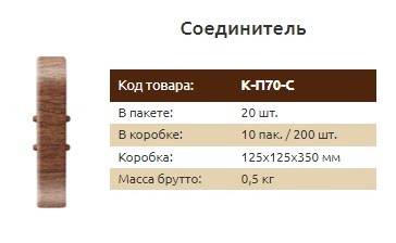 Фурнитура для плинтуса 70 мм Идеал Классик