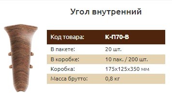 Фурнитура для плинтуса 70 мм Идеал Классик