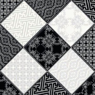 Strong Plus Chess 4 линолеум Стронг плюс Чесс 4 плитка чёрно-белая