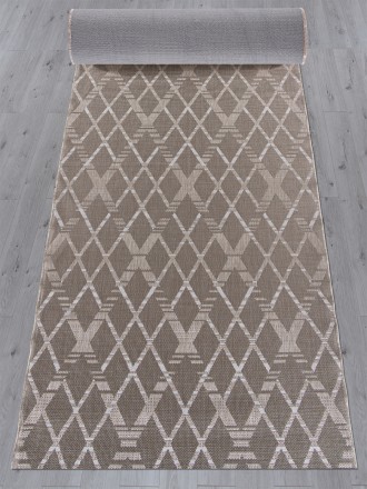 VERDI S135 beige Дорожка циновка на резине Верди ромбы