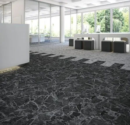 Flotex Marble planks 143002 marquina ковровая планка Флотекс Марбл маркуин черный мрамор